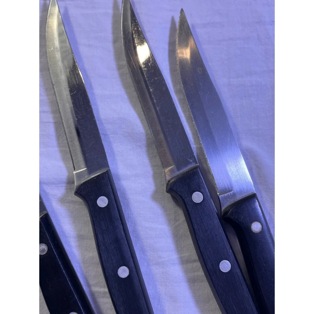 J.A. Henckels Knife Set Unisex 8pc Black Pre-Owned Stainless Steel Spain Santoku